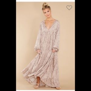 Aura Light Mauve Print Maxi Dress